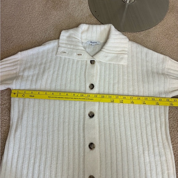 Maxwell Oversized Collar Cream Cardigan Wool Blend Cardigan- Sz M - Picture 11 of 16